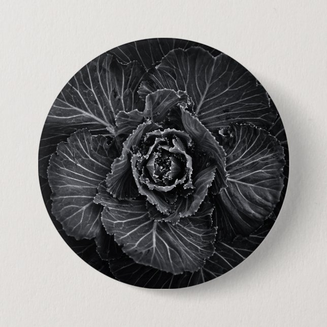 Backyard Flowers In Black And White No 108 3 Inch Round Button (Front)