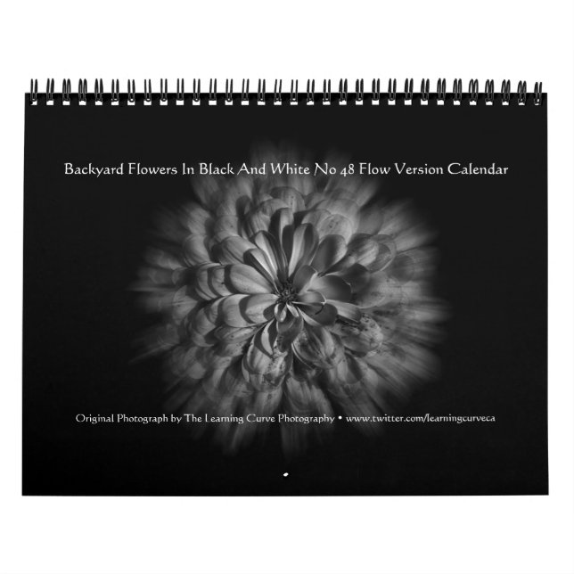 Backyard Flowers In Black And White No 48 Flow Calendar (Cover)