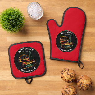 Backyard Grill BBQ Oven Mitt & Pot Holder Set