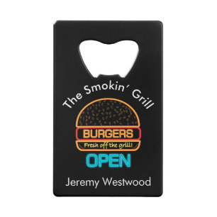 Backyard Grill Master Burgers Credit Card Bottle Opener
