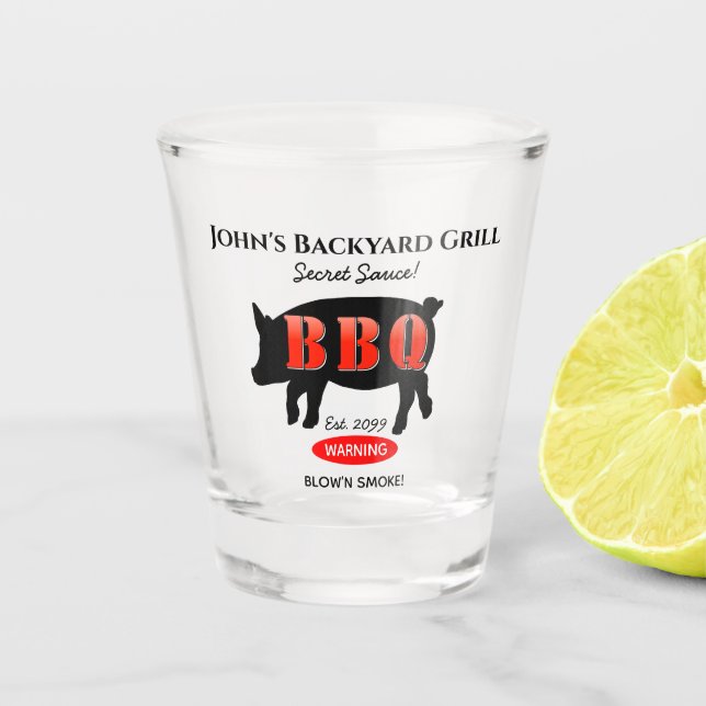 Backyard Grill Master Grilling BBQ Shot Glass (Front)