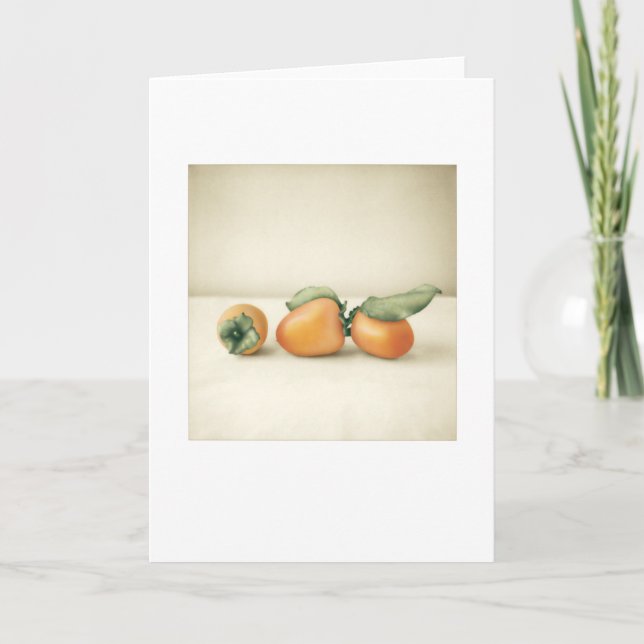Backyard Hachiya Persimmon Still-Life Greeting Card (Front)