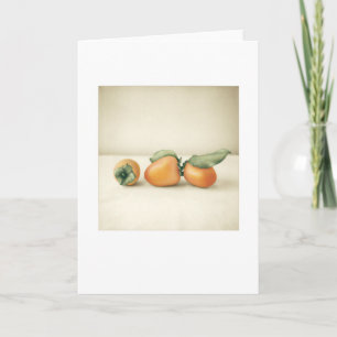 Backyard Hachiya Persimmon Still-Life Greeting Card