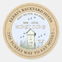 Backyard Hive Pure Raw Local Honeycomb Label