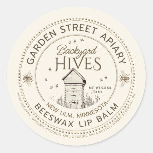 Backyard Hives Beeswax Lip Balm Label