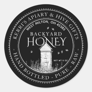 Backyard Hives Honey Label Hand Bottled Raw