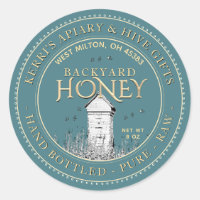 Backyard Hives Honey Label Hand Bottled Raw