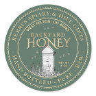Backyard Hives Honey Label Hand Bottled Raw