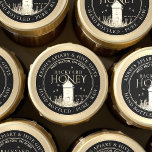Backyard Hives Honey Label Hand Bottled Raw<br><div class="desc">Central design features an illustration of a small backyard hive. Personalize with your apiary name,  address and honey description (raw,  hand bottled,  single source etc.). Also include your honey net weight. Common honey net weight conversions: 8oz (227g),  12oz (340g),  16oz (454g),  32oz (907g),  5lb (2.27kg).</div>