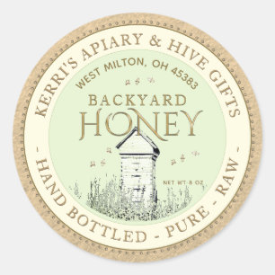 Backyard Hives Honey Label Hand Bottled Raw