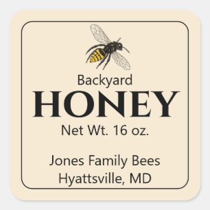 Backyard Honey Jar Label