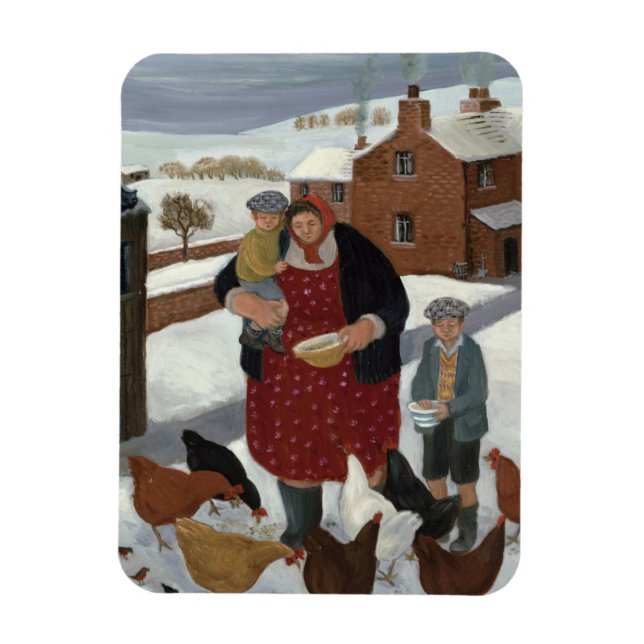 Backyard in Winter Magnet (Vertical)