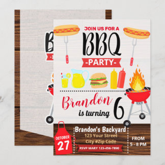 BACKYARD PARTY BBQ BIRTHDAY INVITATION