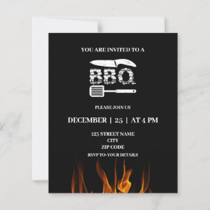 Backyard party bbq invitations