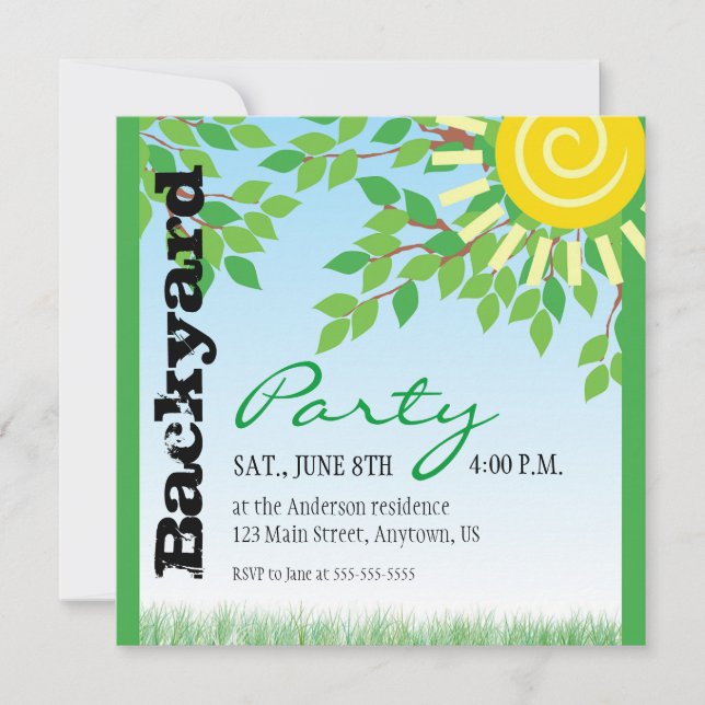 Backyard Party invitation (Front)