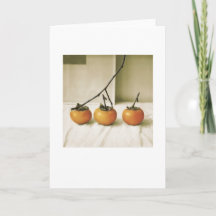 Backyard Persimmon Photo Painting Blank Greeting