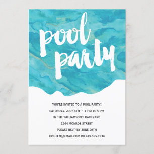 Backyard Splash Pool Party Invitation