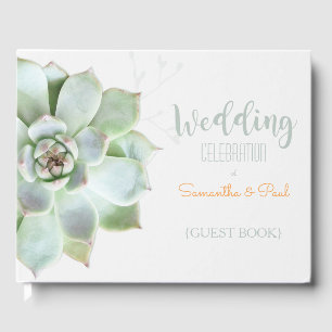 Backyard Succulent Wedding Guest Book