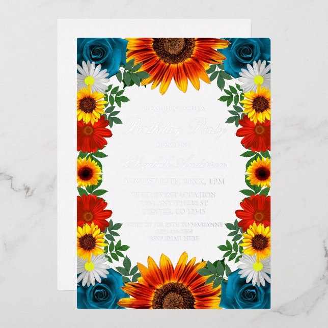 Backyard Summer Floral Birthday (Front/Back)