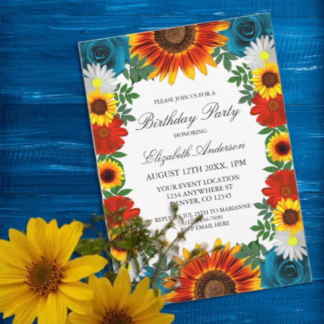 Backyard Summer Floral Birthday Invitation (Creator Uploaded)