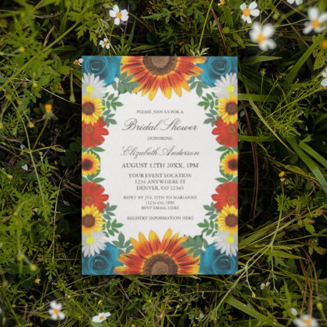 Backyard Summer Floral Bridal Shower Invitation (Creator Uploaded)