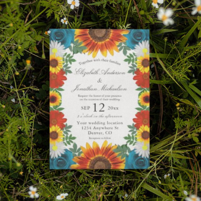 Backyard Summer Floral Wedding Invitation (Creator Uploaded)