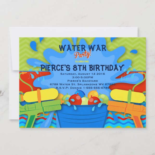 Backyard Water Party Invitation (Front)