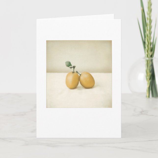 Backyard Yellow Plums Still-Life Blank Greeting Card (Front)