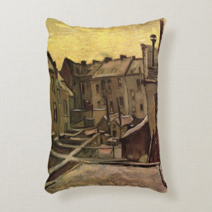 Backyards of Old Houses by Vincent van Gogh Accent Pillow