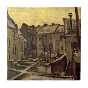 Backyards of Old Houses by Vincent van Gogh Tile
