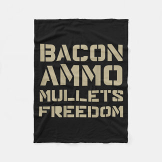Bacon Ammo Mullets Dom (on Back)  Fleece Blanket