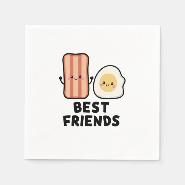 Bacon and Egg Best Friends Napkin (Front)