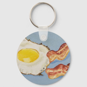 Bacon and Egg Breakfast painting Keychain