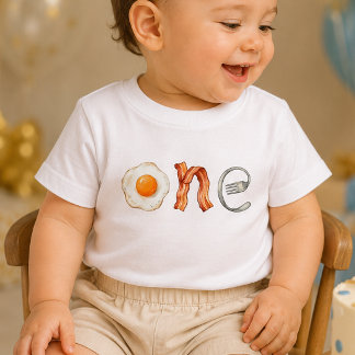 Bacon and Egg One Baby 1st Birthday T-Shirt