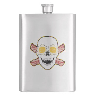 Bacon and Egg Skull Hip Flask
