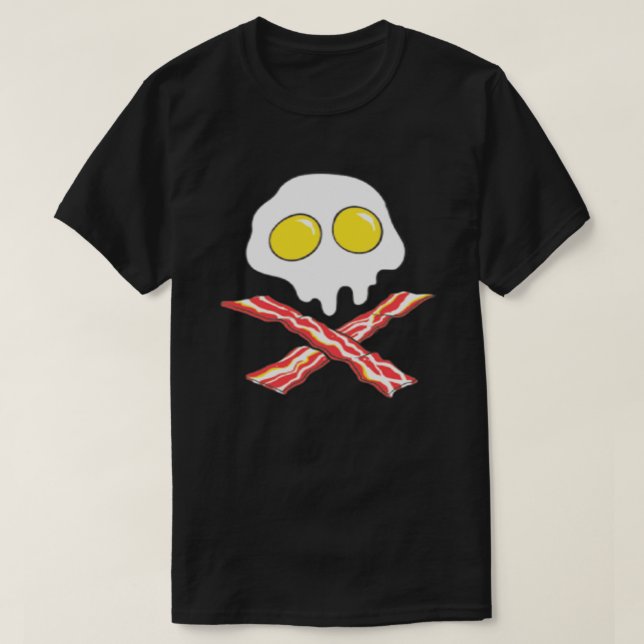 BACON AND EGGS COOL SKULL BONES SPOOF T-Shirt (Design Front)