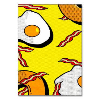 Bacon And Eggs | Cute Design  Table Number