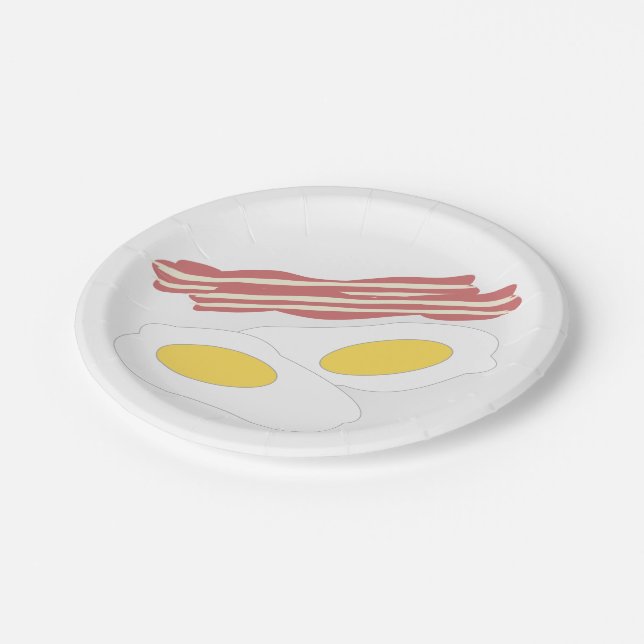 Bacon And Eggs Design Paper Plate (Angled)