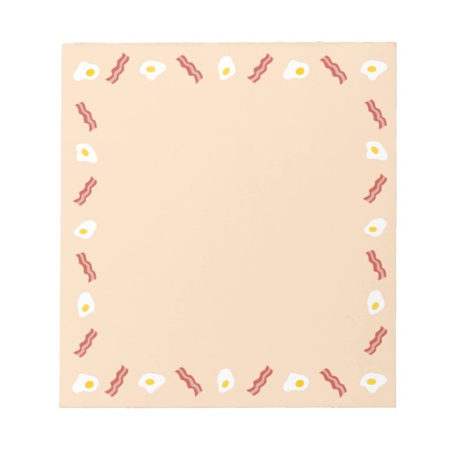 Bacon and Eggs Food Pattern Notepad (Front)