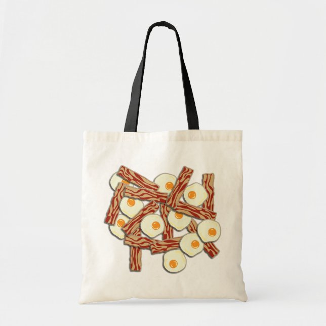 Bacon and Eggs Pattern Tote Bag (Front)