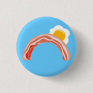 Bacon and Eggs Rainbow 1 Inch Round Button