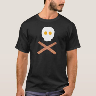 Bacon and eggs skull and crossbones t-shirt