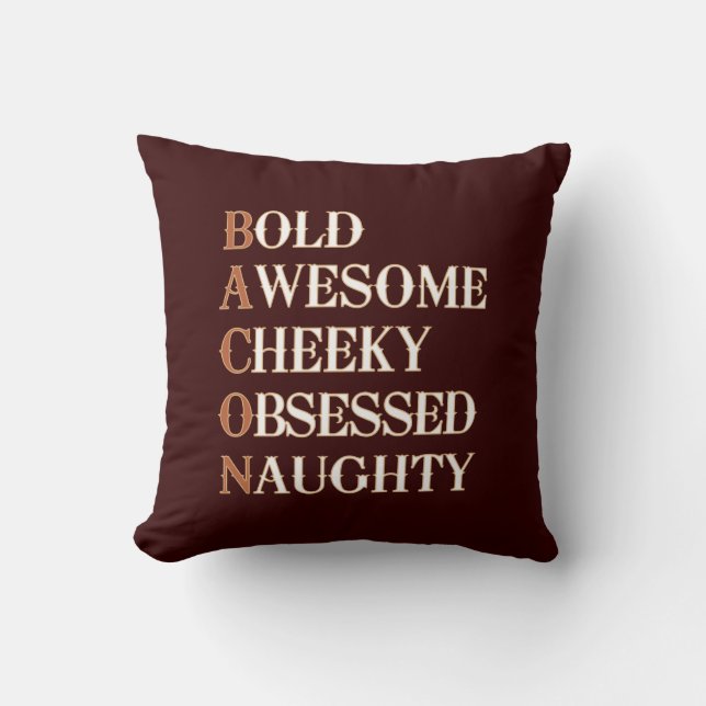 Bacon Attitude Throw Pillow (Front)