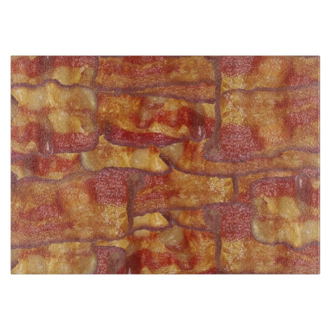 Bacon Background Pattern, Funny Fried Food Cutting Board (Front)
