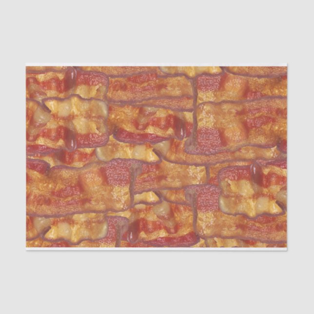 Bacon Background Pattern, Funny Fried Food Tissue Paper (Front)