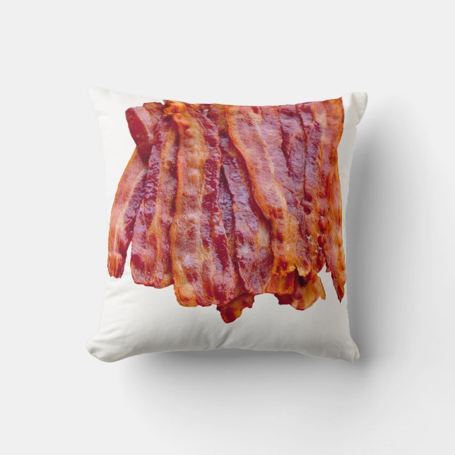 Bacon Bacon Bacon Throw Pillow (Front)