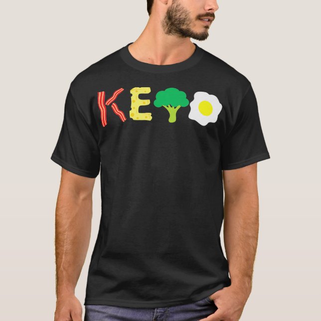 Bacon Cheese Broccoli Egg Keto Diet Ketosis Premiu T-Shirt (Front)