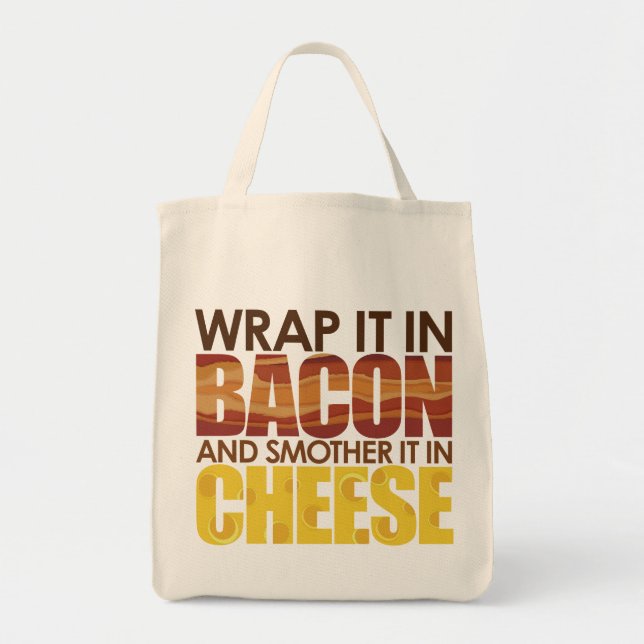 Bacon & Cheese, PLEASE! Tote Bag (Front)