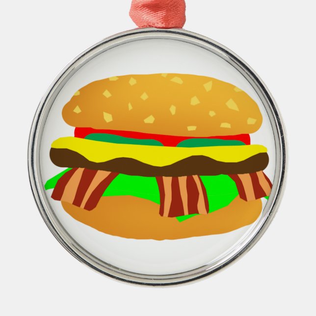 Bacon Cheeseburger Metal Ornament (Front)