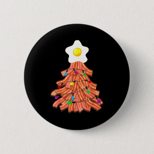 Bacon Christmas Tree Egg Top Shirt _ Funny Rk Love 2 Inch Round Button